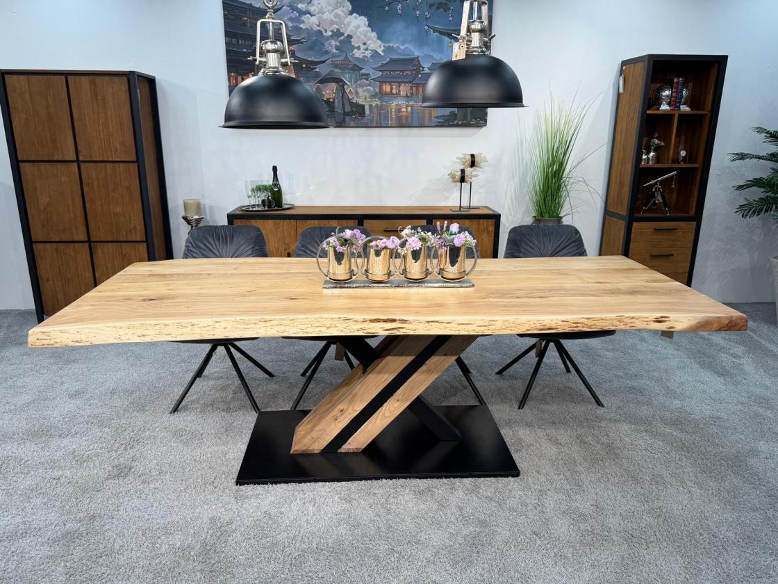 Esszimmertisch mit Baumkante 250 x 100 cm Canyon