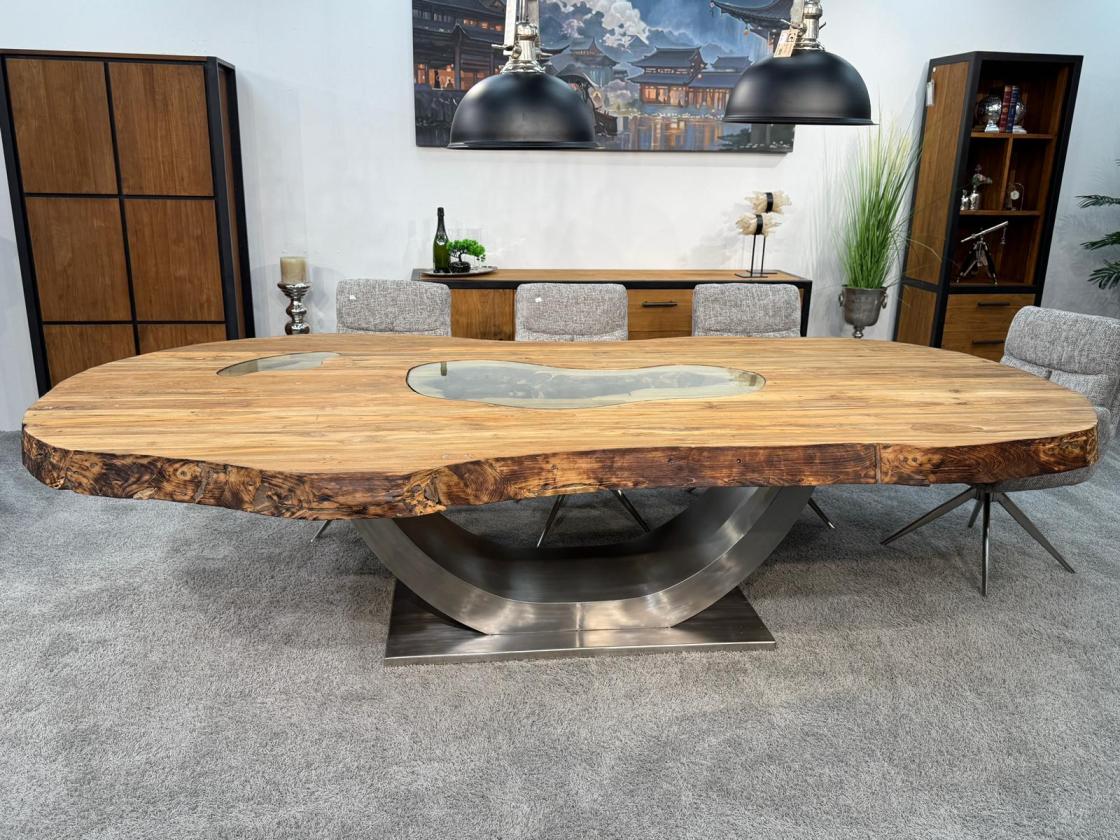Außergewöhnlicher Esstisch aus Holz Fusion 300 x 140 cm