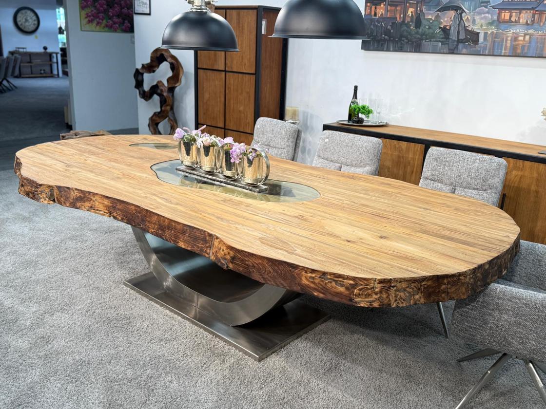 Außergewöhnlicher Esstisch aus Holz Fusion 300 x 140 cm