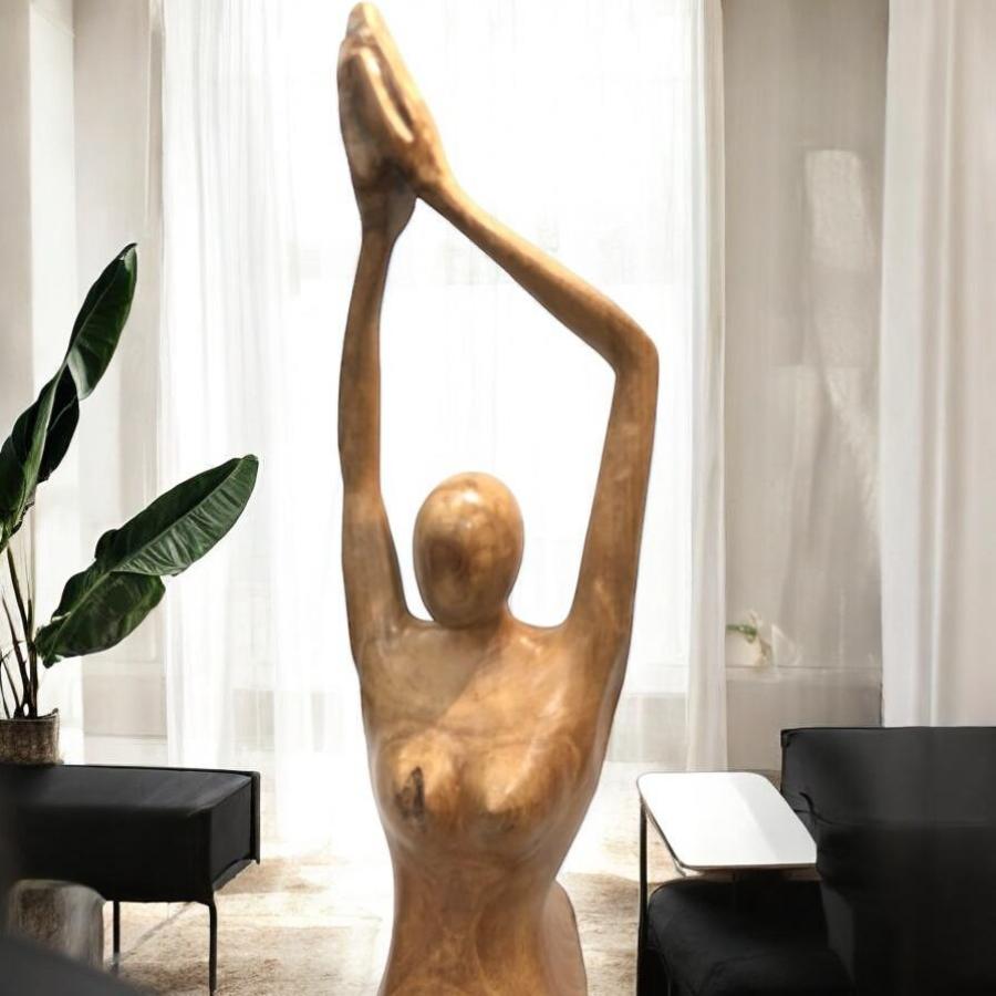 Holzskulptur Raumtrenner Teakholz