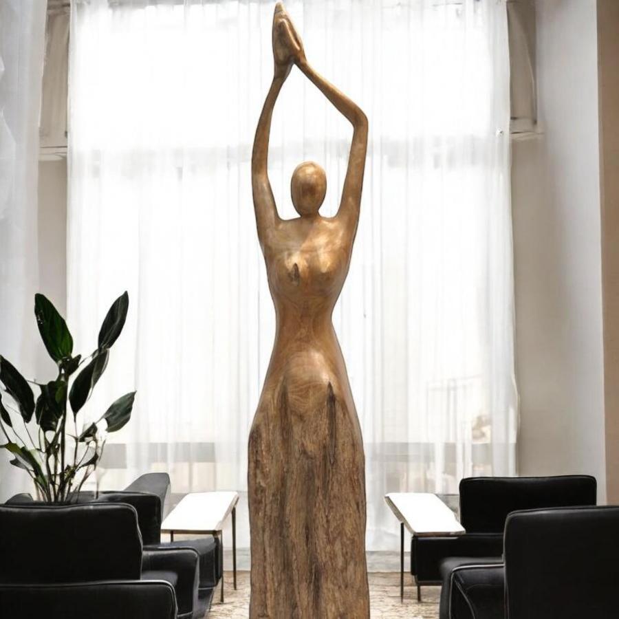 Holzskulptur Raumtrenner Teakholz