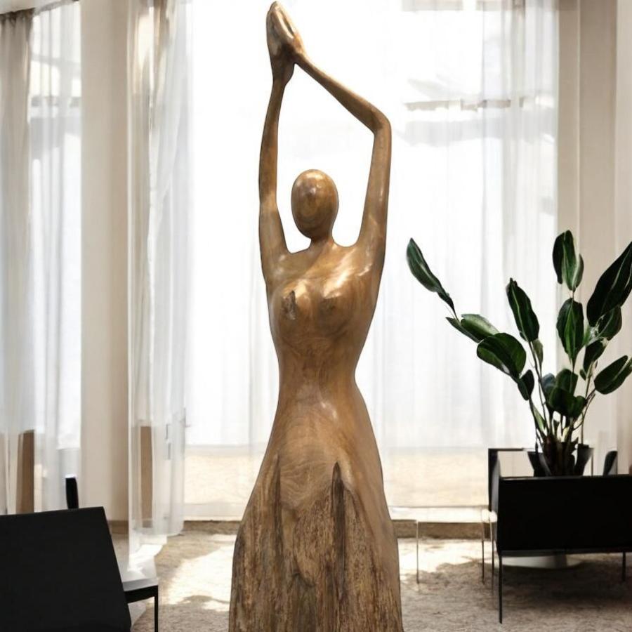 Holzskulptur Raumtrenner Teakholz