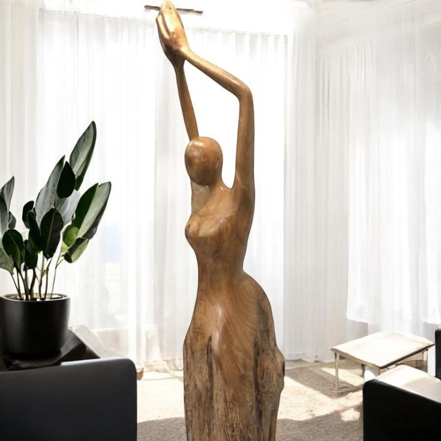 Holzskulptur Raumtrenner Teakholz
