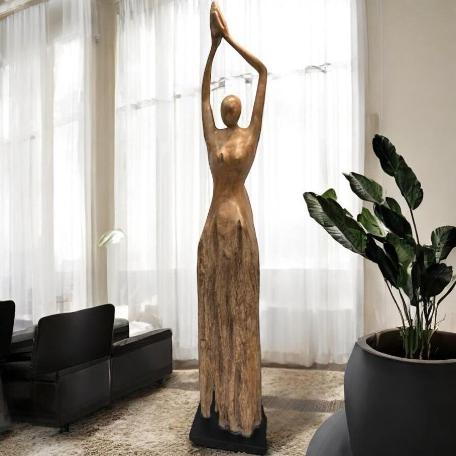 Holzskulptur Raumtrenner Teakholz