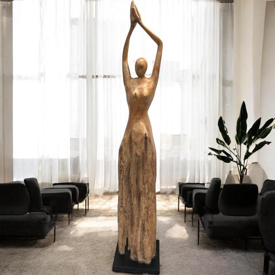 Holzskulptur Raumtrenner Teakholz