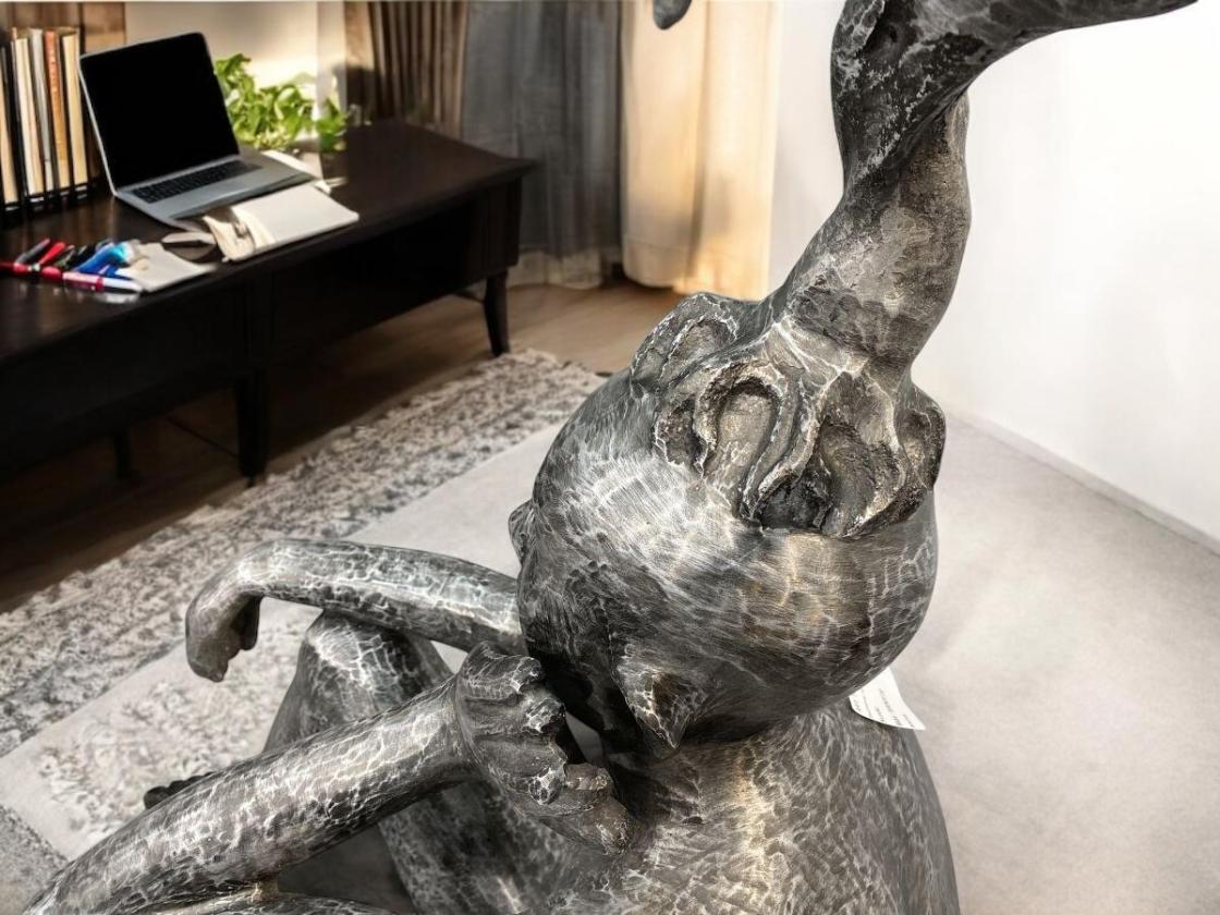 Große Deko-Figur aus Aluminium Mann mit Baum