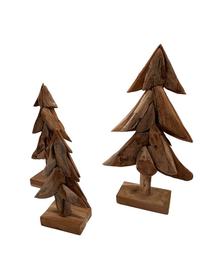 Handgeschnitzte Dekoration aus Holz Tannen-Set