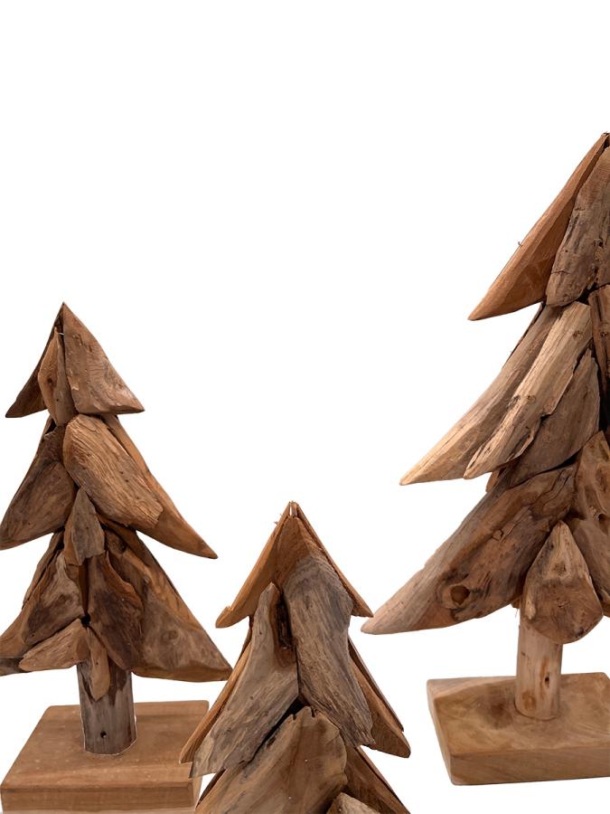 Handgeschnitzte Dekoration aus Holz Tannen-Set