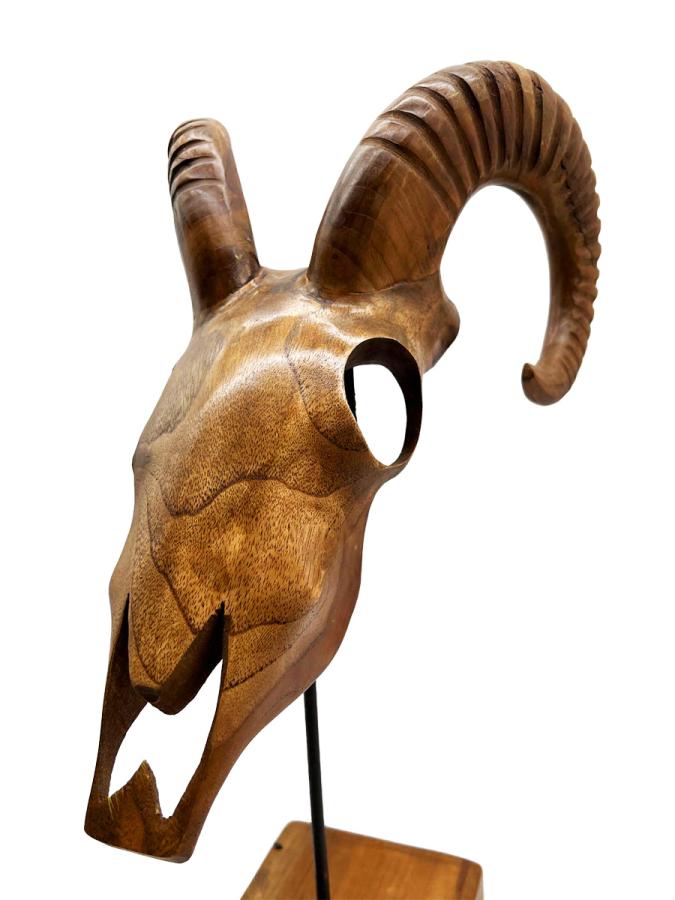 Holzskulptur Tierschädel