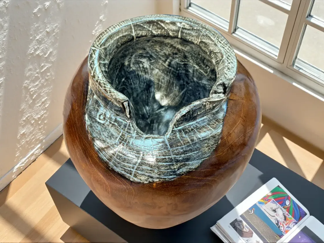 Holzvase 'VALENTINA', ca. 25 cm breit, 31 cm hoch, Gr. M