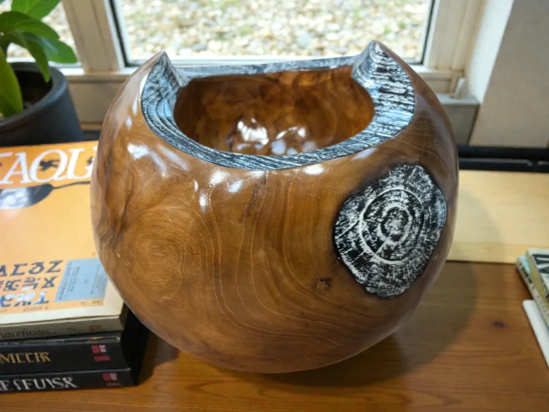 Holzschale 'CECILIA', ca. 20x24 cm, rund, braun, Gr. M