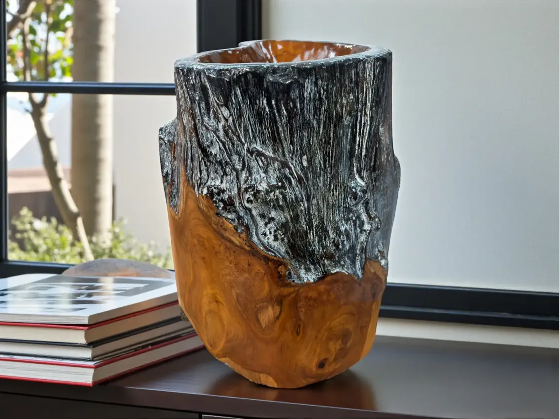 Schale aus Holz Serena Teakholz Handarbeit