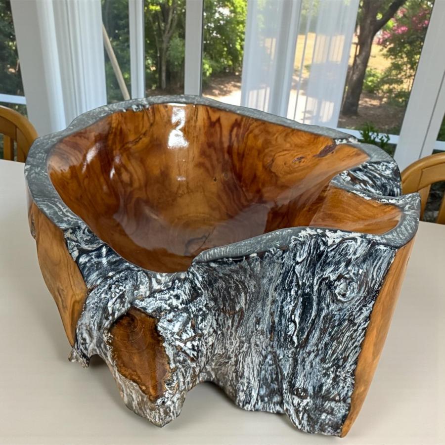 Schale aus Holz Serena Teakholz Handarbeit