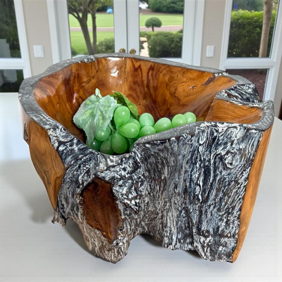 Schale aus Holz Serena Teakholz Handarbeit