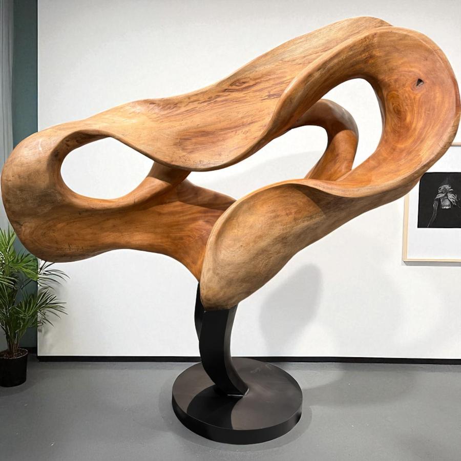 Holzskulptur Aufsteller Baumstamm 3D-Optik