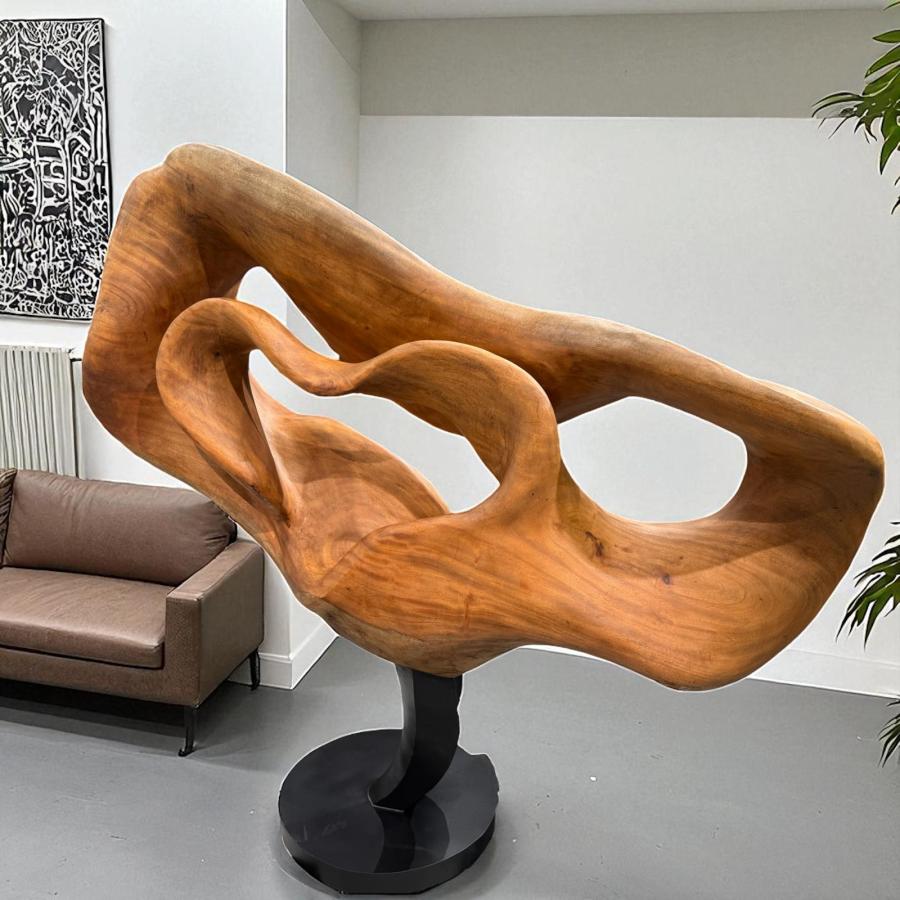 Holzskulptur Aufsteller Baumstamm 3D-Optik