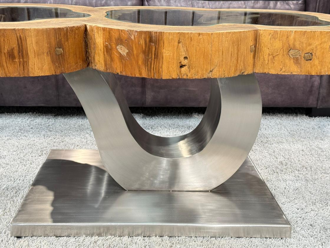 Couchtisch unikat baumstamm designtisch