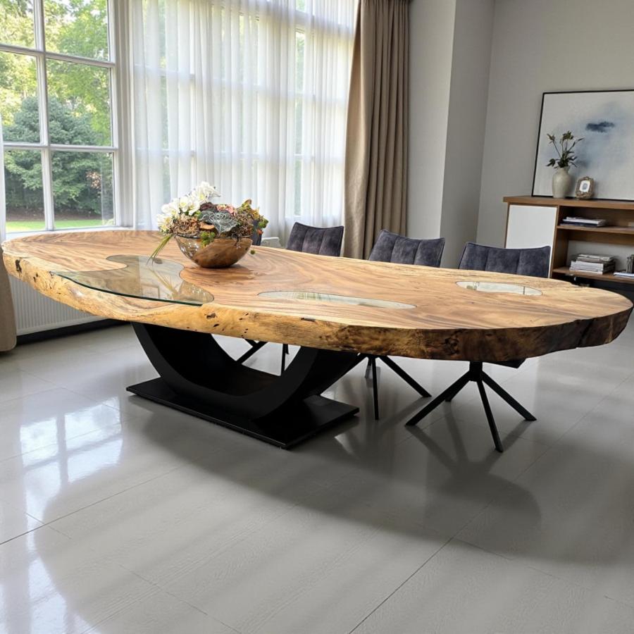 Baumscheiben Esstisch "Lakeside" aus massivem Suarholz