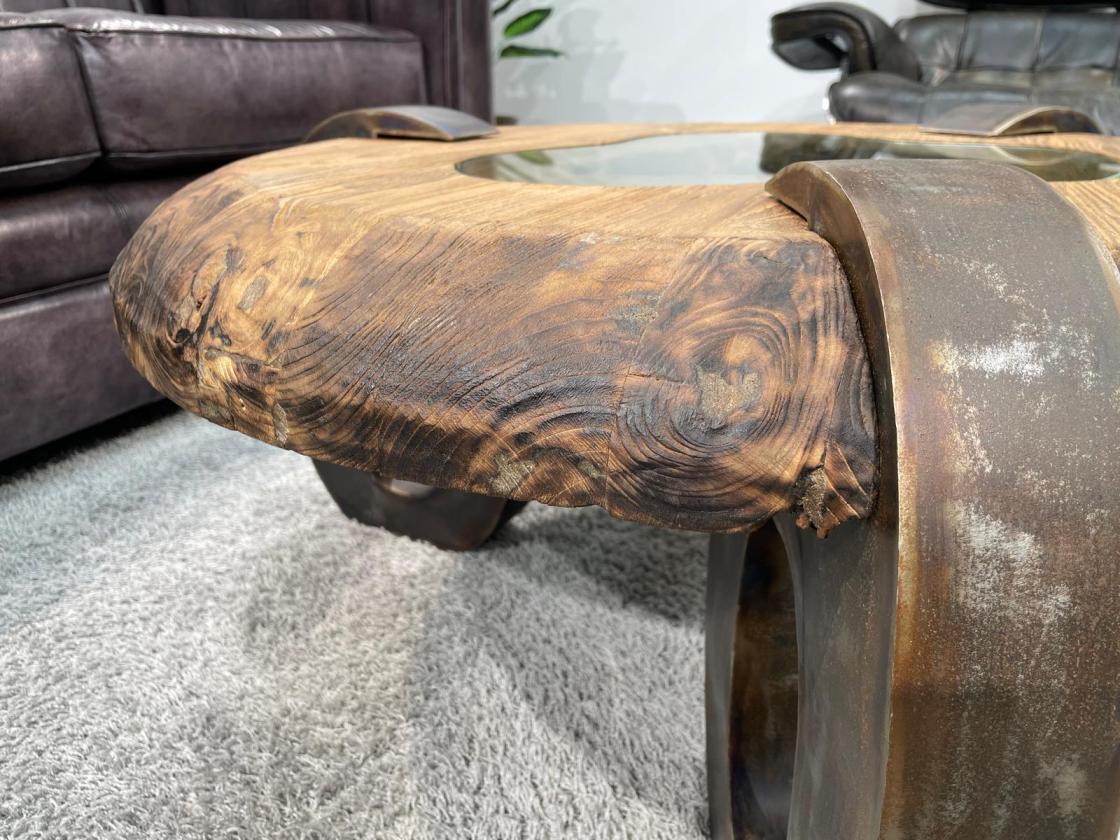Sofatisch aus echtem Teakholz rund 80cm