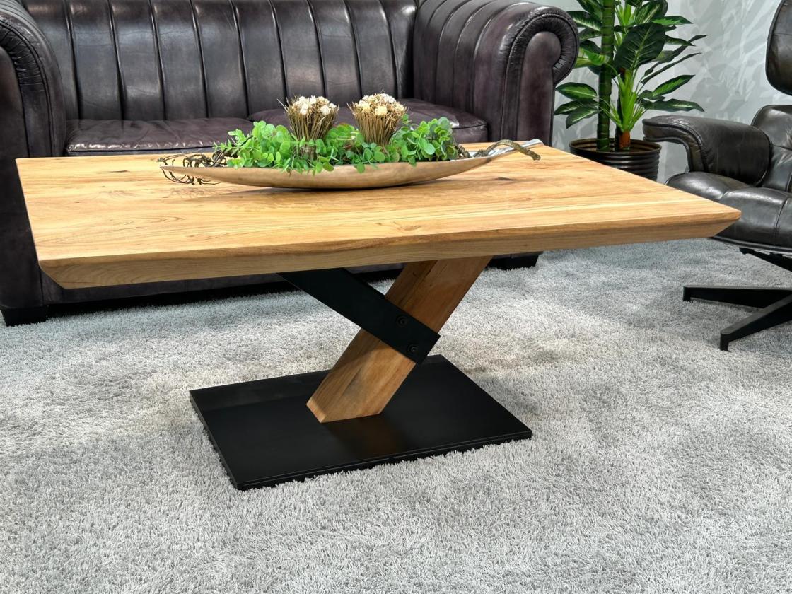 Couchtisch aus Akazie "CLIFF" im Format 120 x 80 cm mit Schweizer Kante