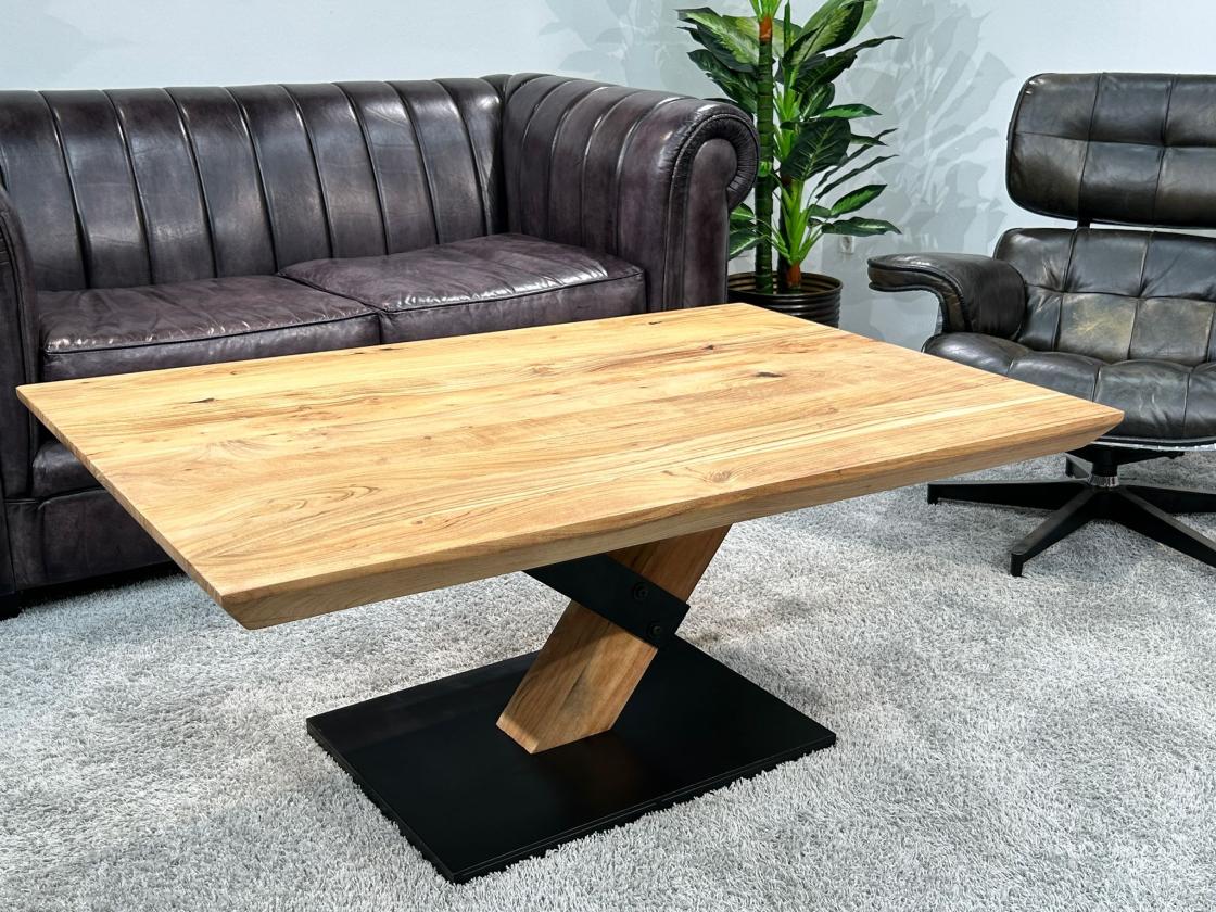 Couchtisch aus Akazie "CLIFF" im Format 120 x 80 cm mit Schweizer Kante
