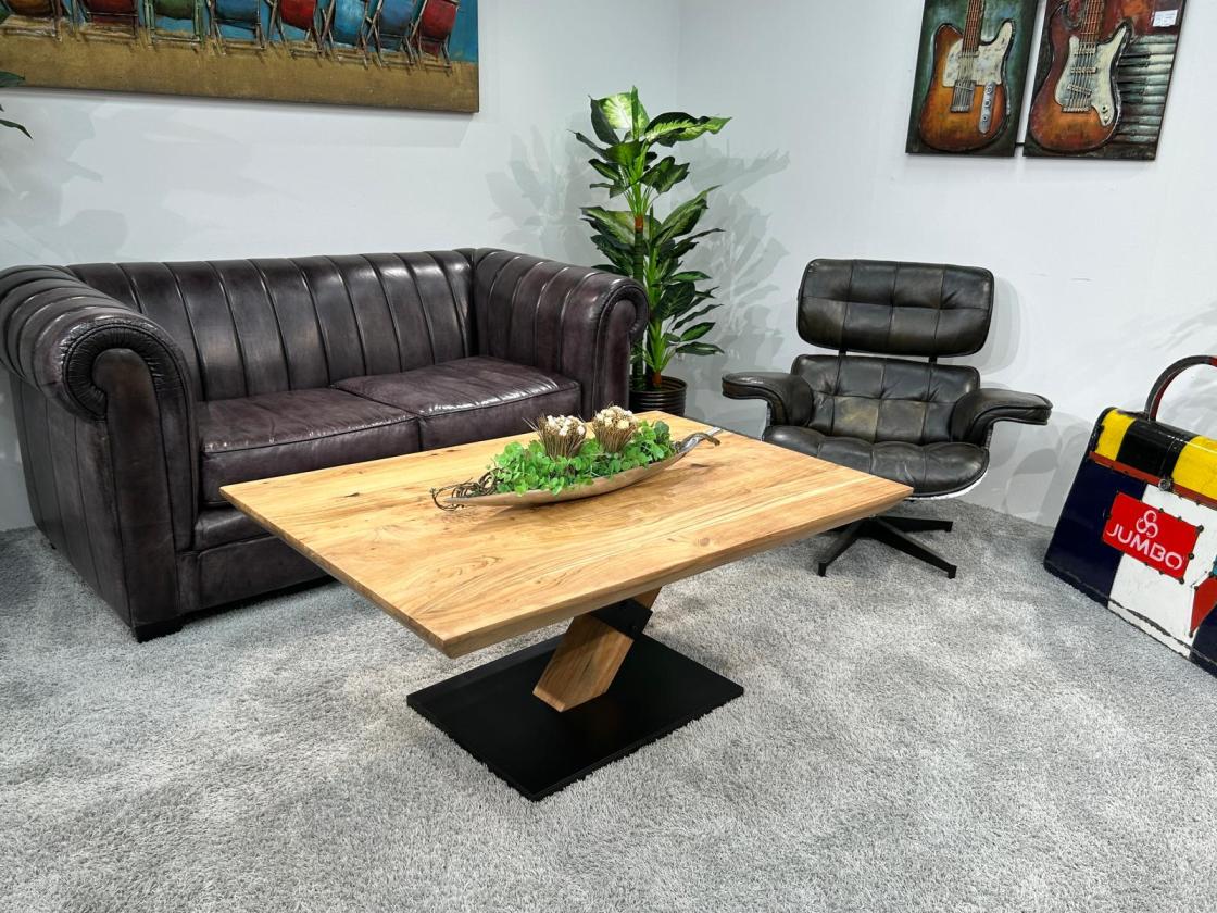 Couchtisch aus Akazie "CLIFF" im Format 120 x 80 cm mit Schweizer Kante