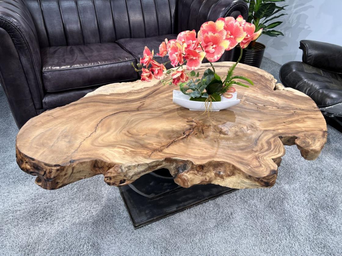 Massivholz Couchtisch "Bromo" 140 cm
