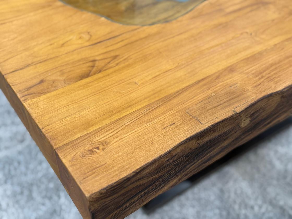 Rechteckiger Couchtisch aus Massivholz Deep Island 100 cm