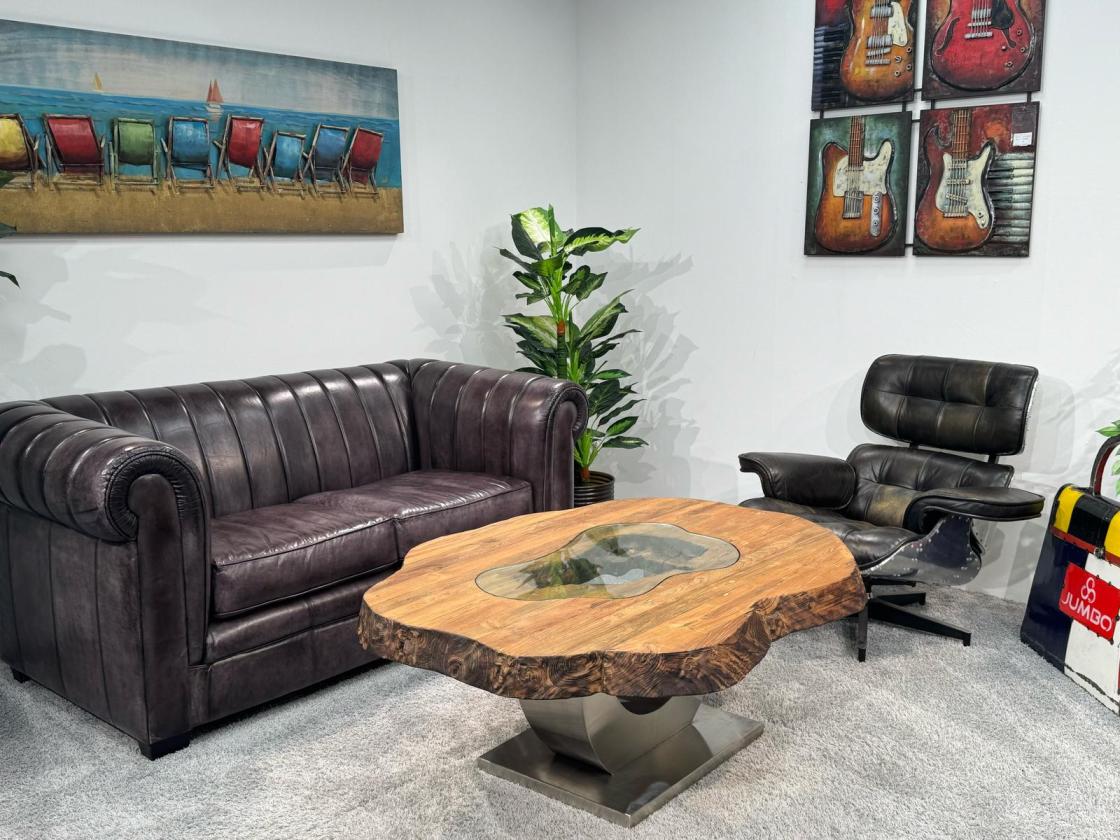 Außergewöhnlicher Couchtisch Fusion aus Holz