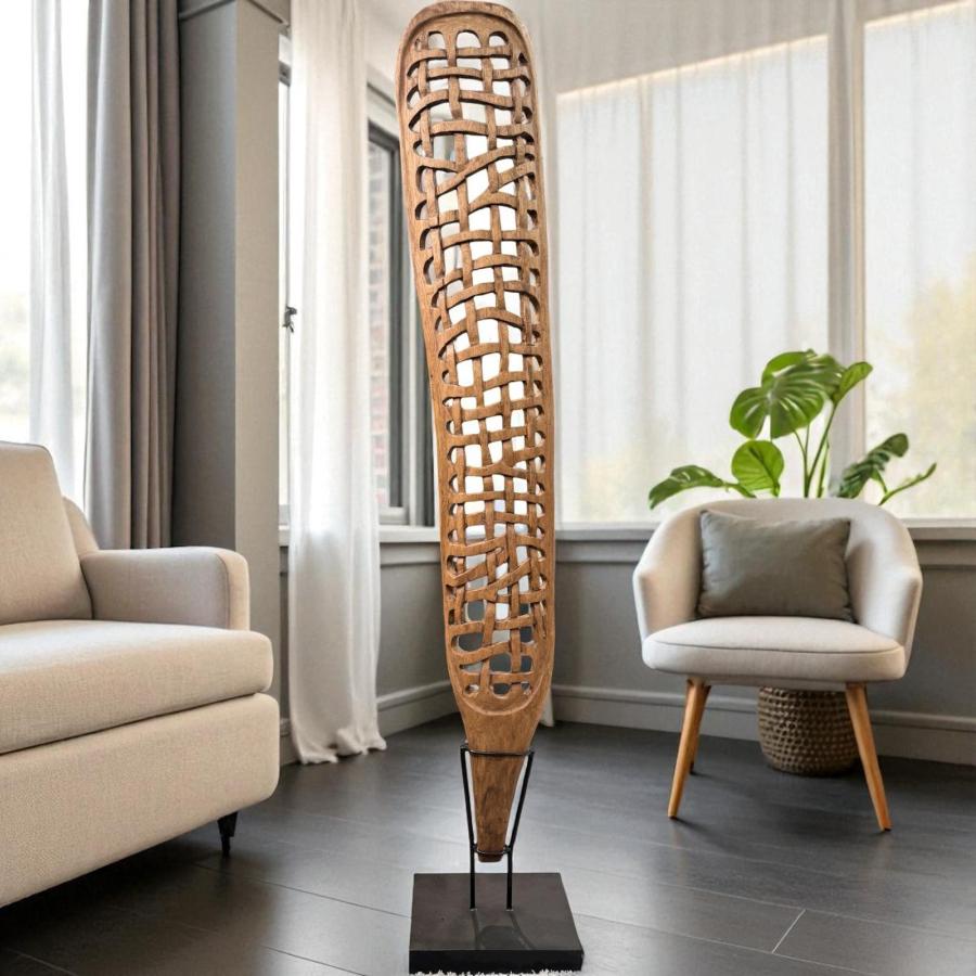Holzskulptur Aufsteller Baumstamm 3D-Optik