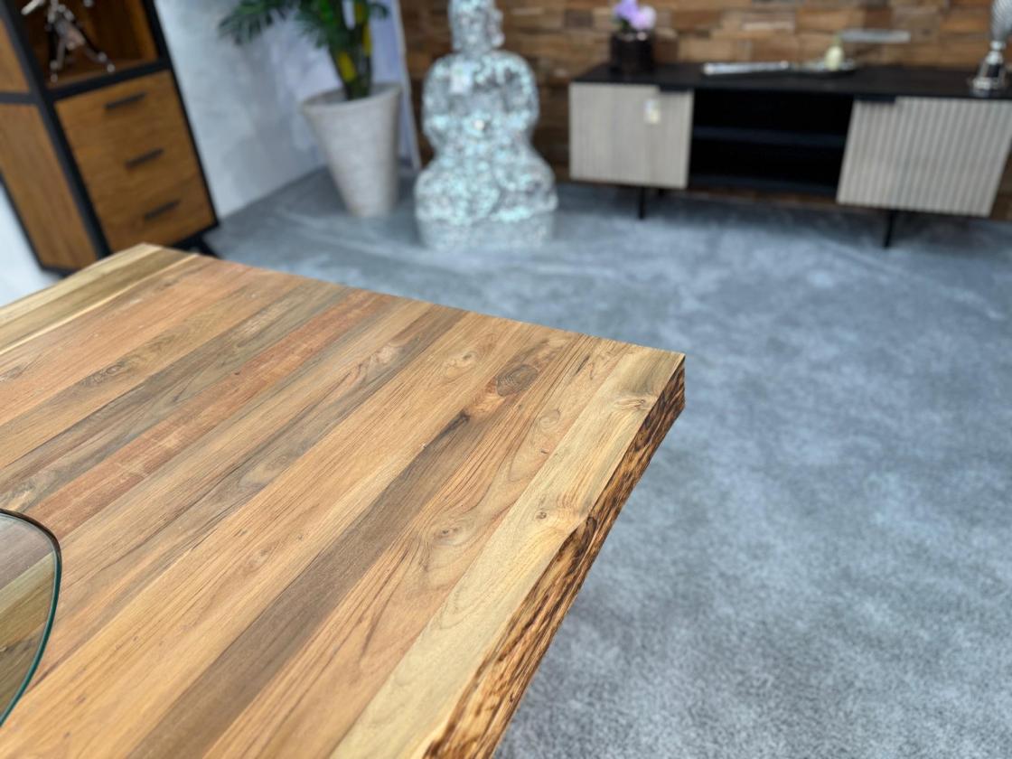 Esstisch / Massivholztisch "Deep Island" ca. 220 x 100 x 76,5 cm aus recyceltem Altholz