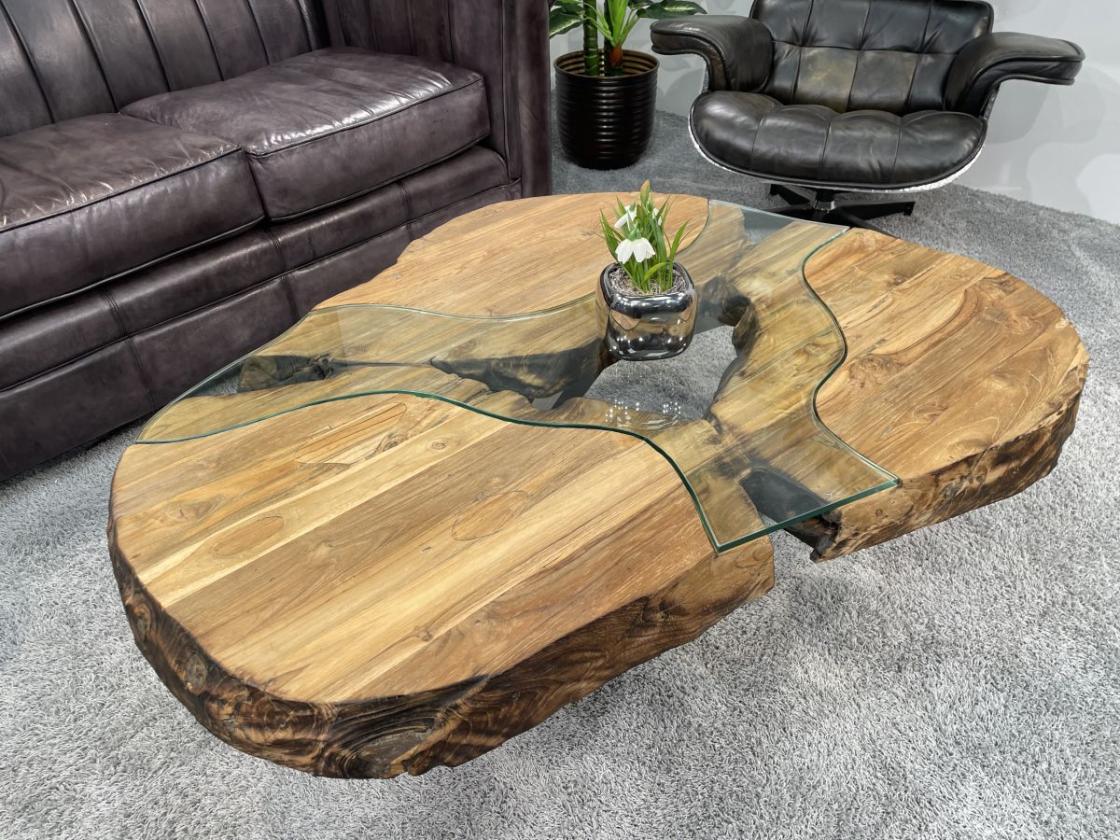 Nierentisch/Couchtisch "Fjord" aus Holz
