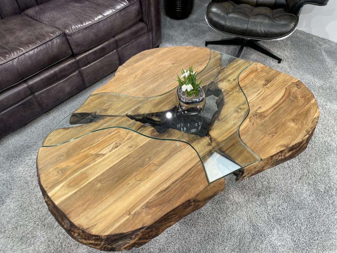 Nierentisch/Couchtisch "Fjord" aus Holz