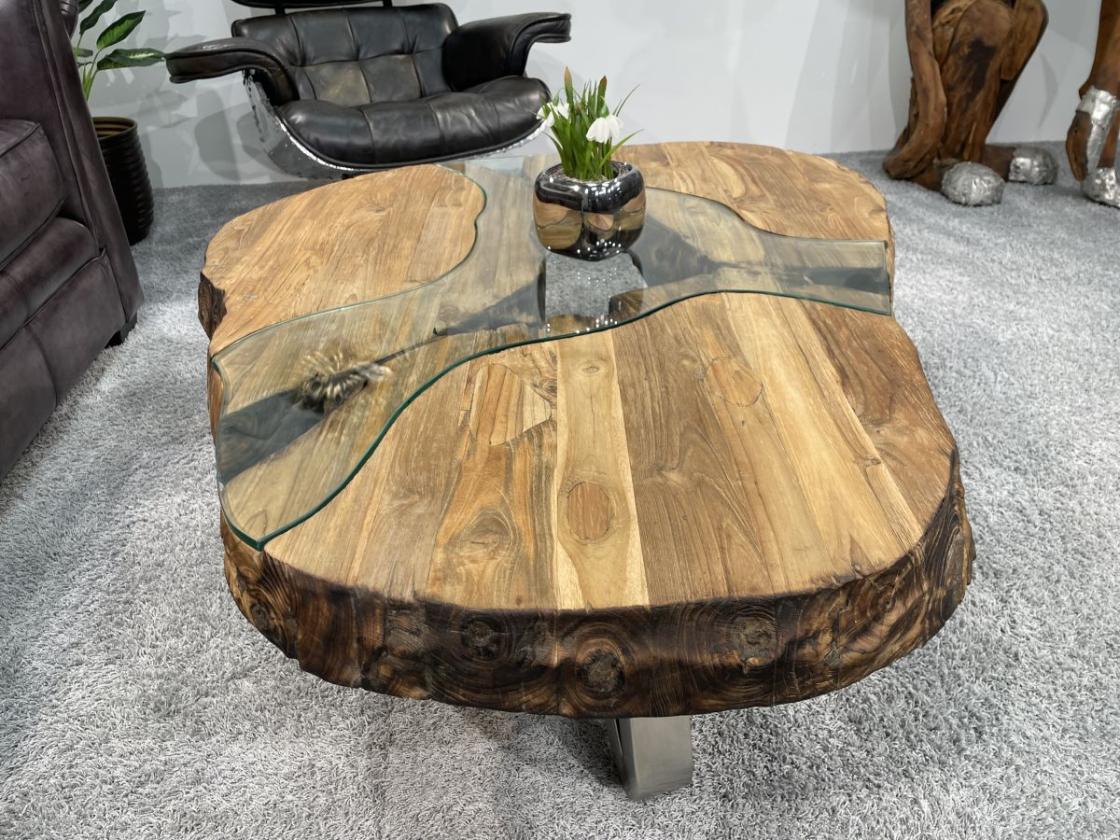 Nierentisch/Couchtisch "Fjord" aus Holz