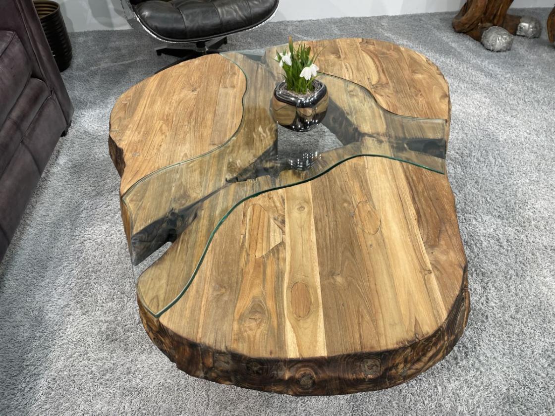 Nierentisch/Couchtisch "Fjord" aus Holz