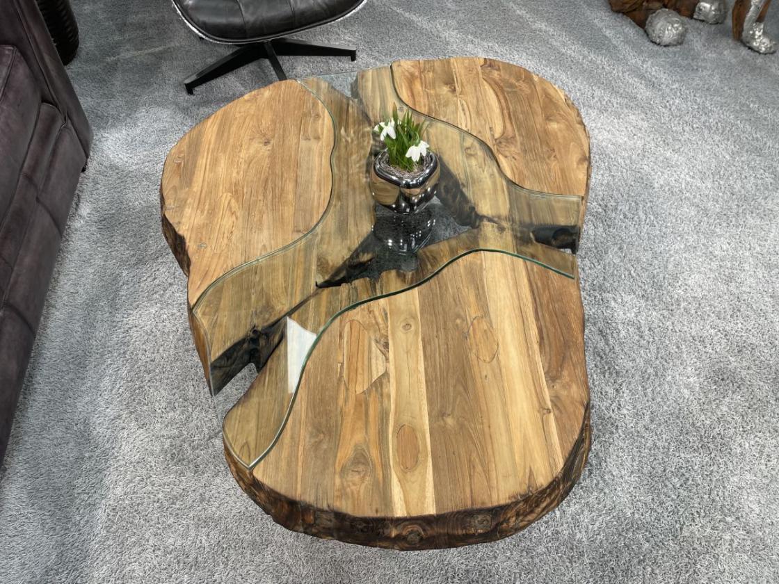 Nierentisch/Couchtisch "Fjord" aus Holz