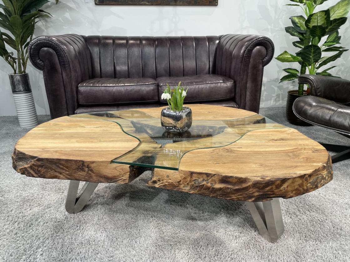 Nierentisch/Couchtisch "Fjord" aus Holz