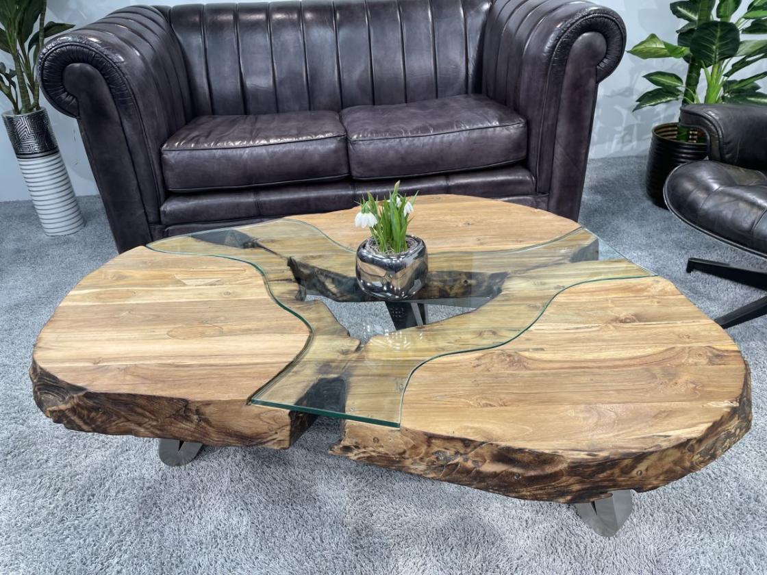 Nierentisch/Couchtisch "Fjord" aus Holz