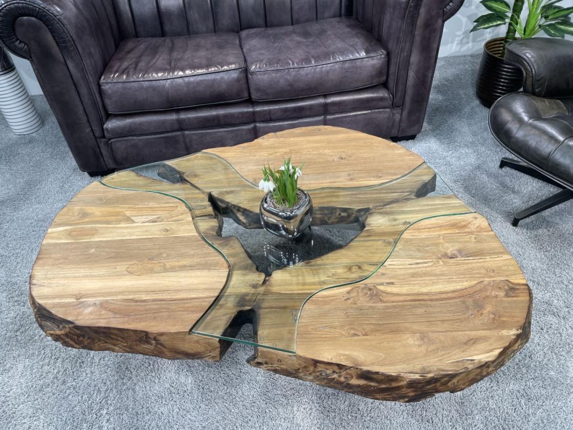 Nierentisch/Couchtisch "Fjord" aus Holz