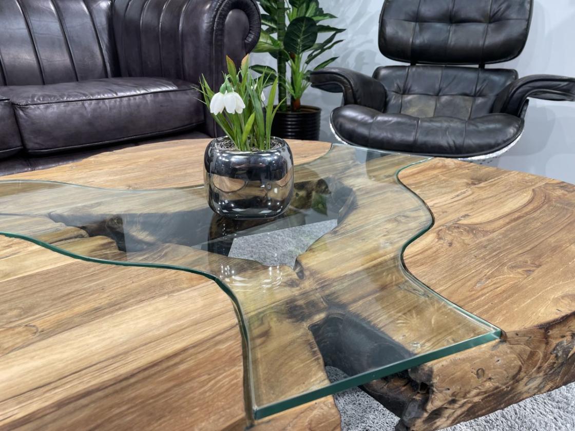 Nierentisch/Couchtisch "Fjord" aus Holz