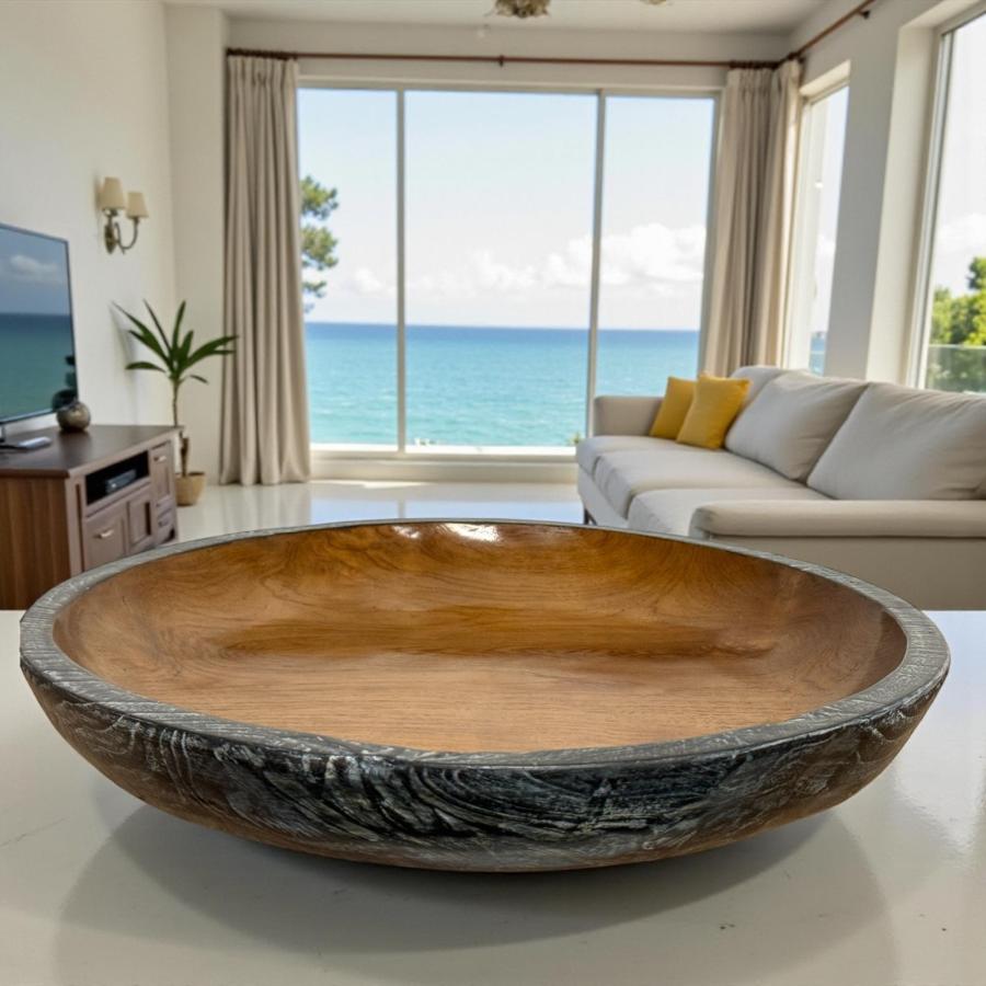 Obstschale teakholz lara tischdeko