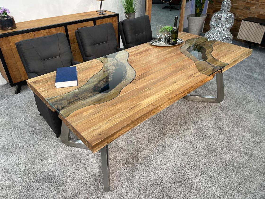 Rechteckiger Esstisch aus massivem Holz Landscape 220 cm