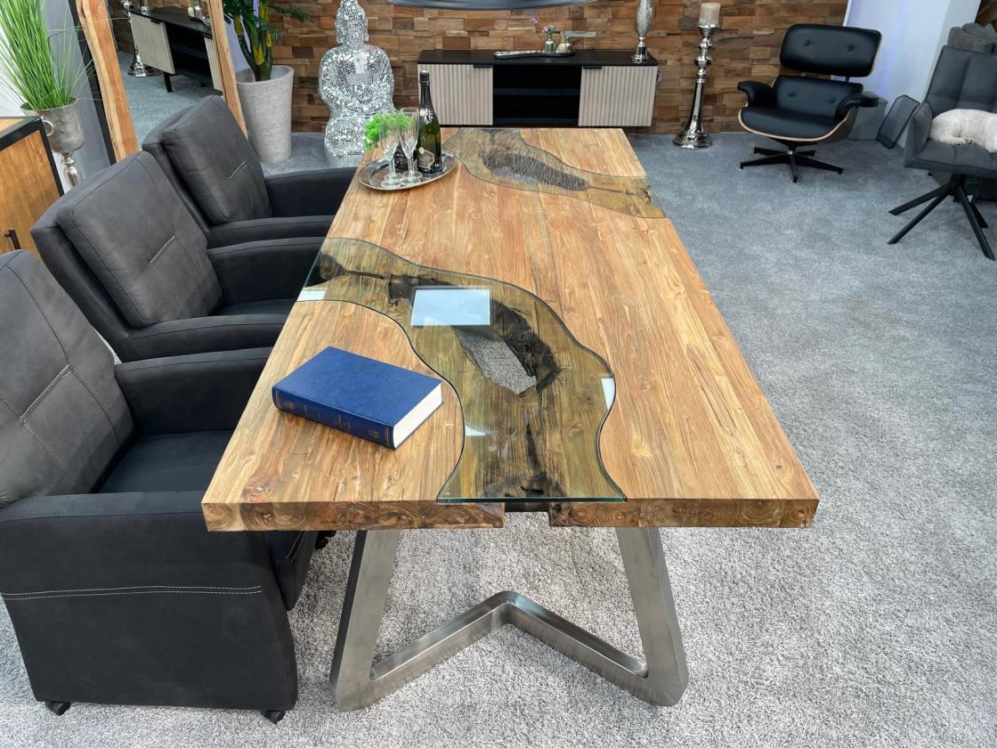 Rechteckiger Esstisch aus massivem Holz Landscape 220 cm