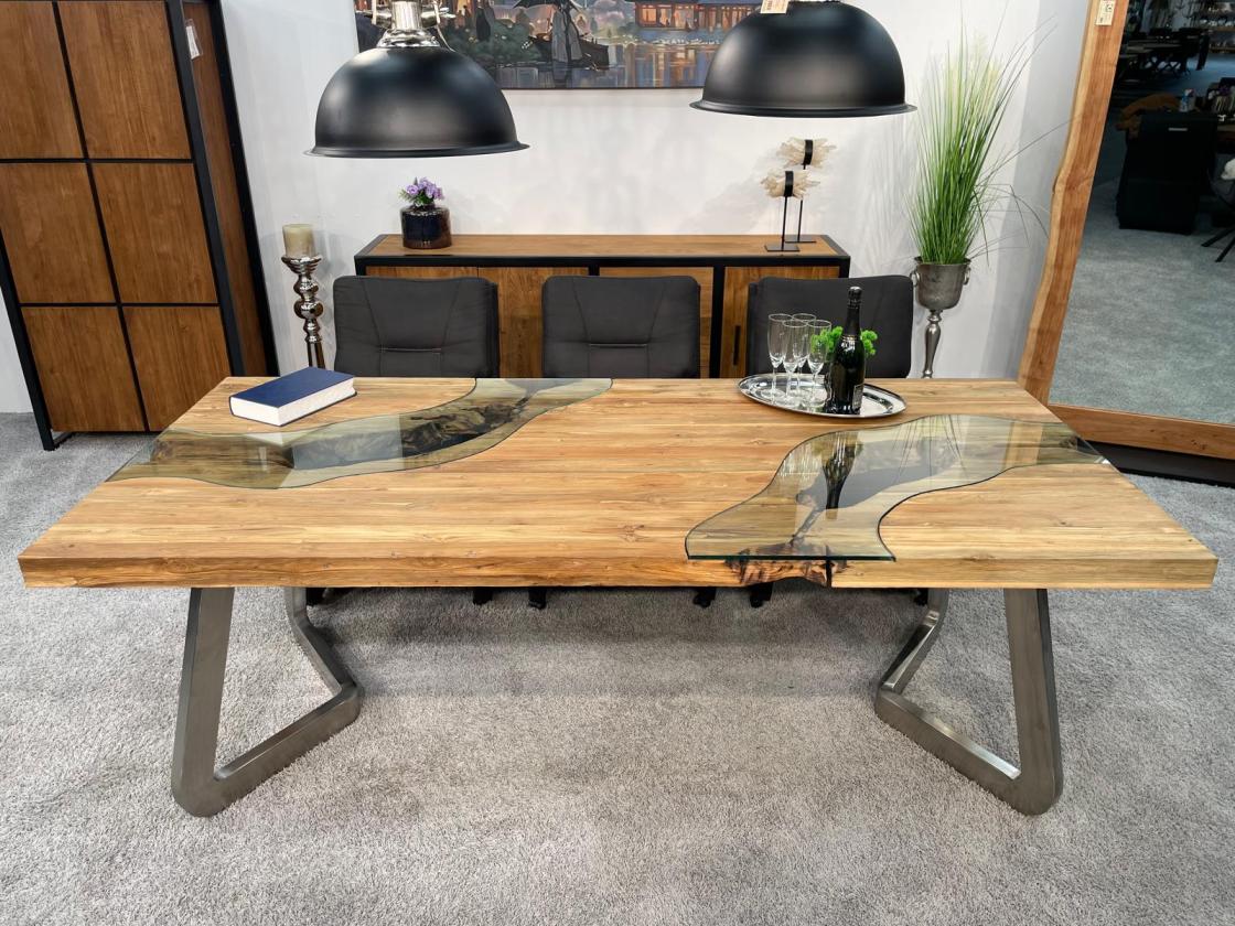 Rechteckiger Esstisch aus massivem Holz Landscape 220 cm