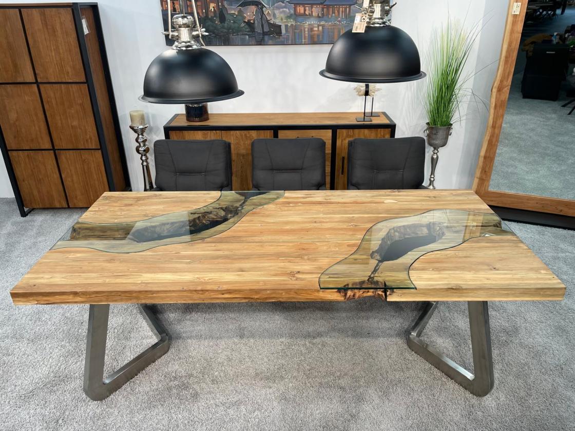 Rechteckiger Esstisch aus massivem Holz Landscape 220 cm