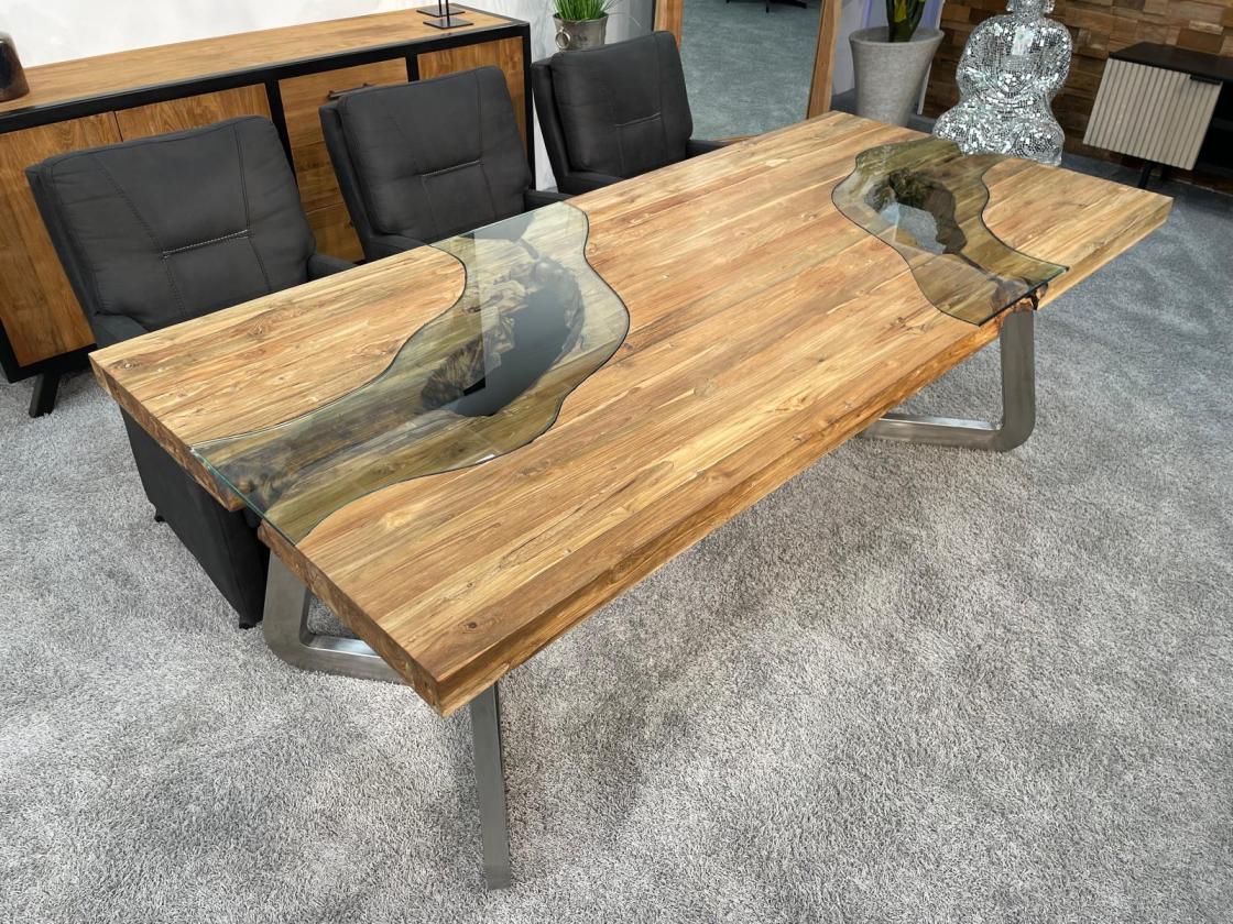 Rechteckiger Esstisch aus massivem Holz Landscape 220 cm