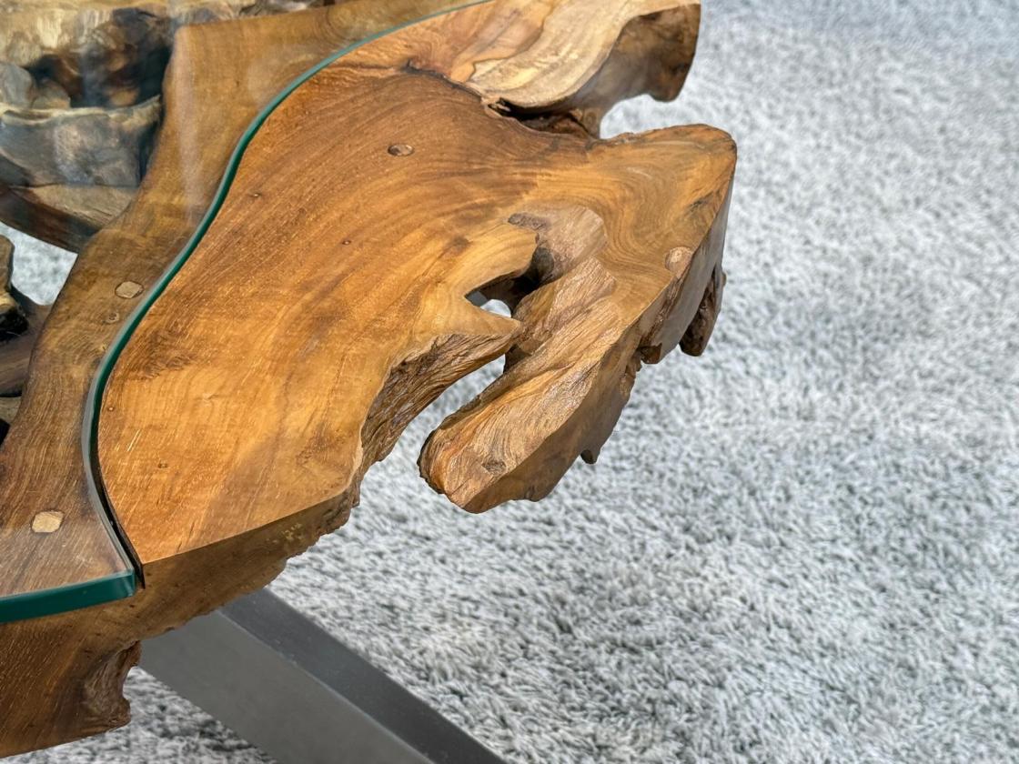 Runder Couchtisch (Durchm. 70 cm / Höhe 45 cm) "Sunrise", mit 7 cm massiver Tischplatte