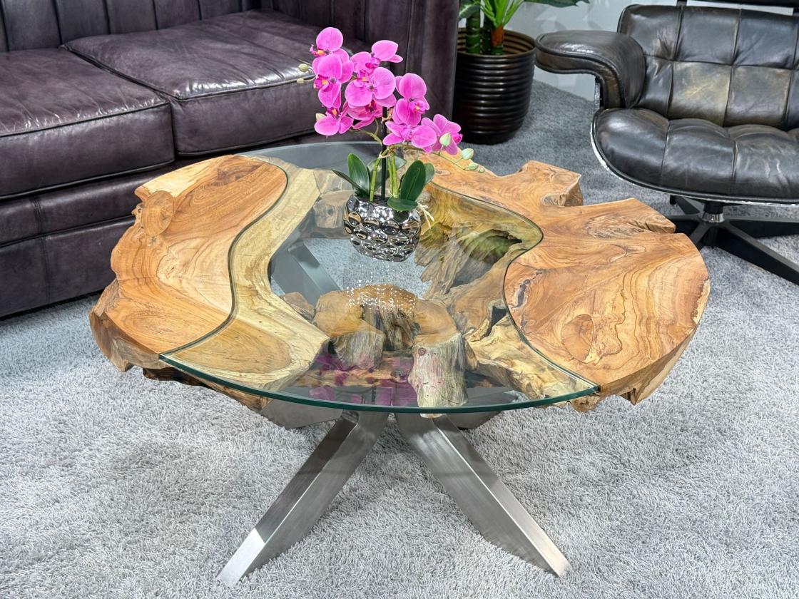 Runder-Couchtisch-Baumstamm-Unikat-einzelstueck-Designtisch
