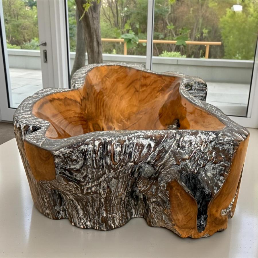 Schale aus Holz Serena Teakholz Handarbeit