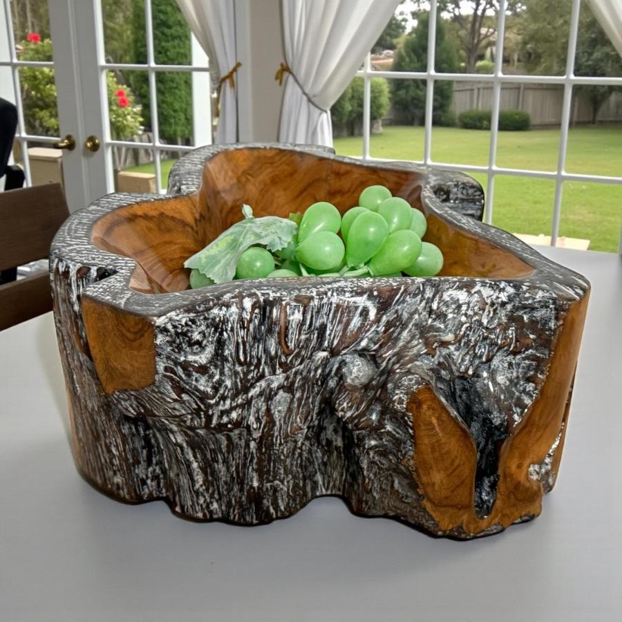 Schale aus Holz Serena Teakholz Handarbeit